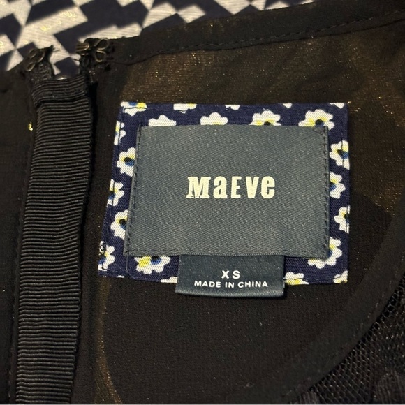 Anthro Maeve Lace Polka Dot Mixed Print Sleeveless Shift Dress XS - Picture 11 of 11